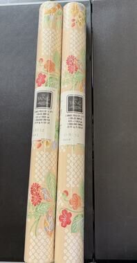 Vintage Jay Yang 2 Double Rolls Floral Palm Wallpaper 80s Shabby Chic Flowers